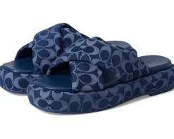 Sandals|Sandals|COACH Penelope Signature C Sandals Deep Blue