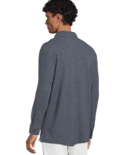 Tommy Bahama Activewear|T-Shirts<Penn Cove Polo Long Sleeve Insignia Blue Heather