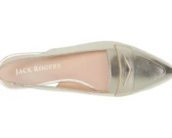 Jack Rogers Flats<Pennie Slingback Ballet - Leather Platinum