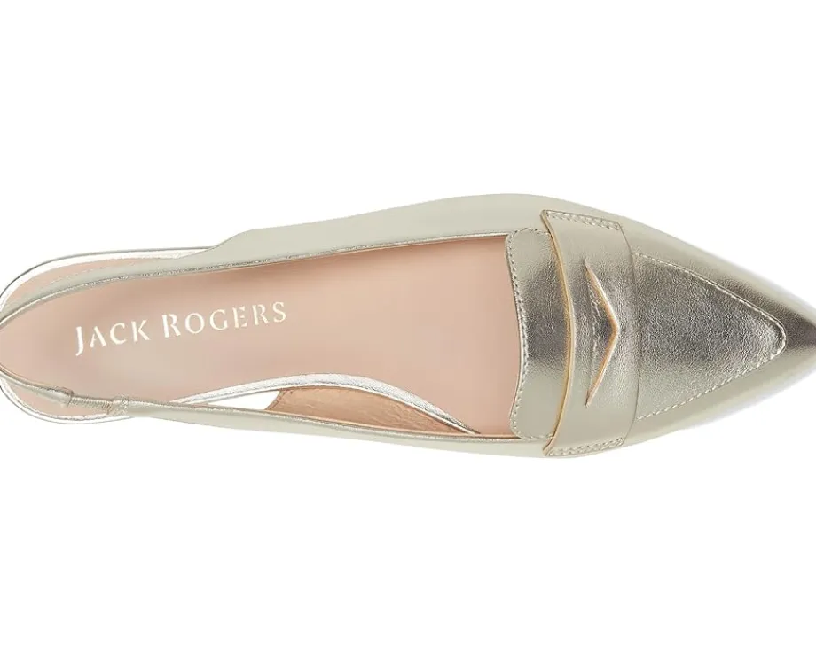 Jack Rogers Flats<Pennie Slingback Ballet - Leather Platinum