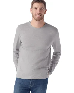 Smartwool Perfect Crew Long Sleeve Tee Light Gray Heather New