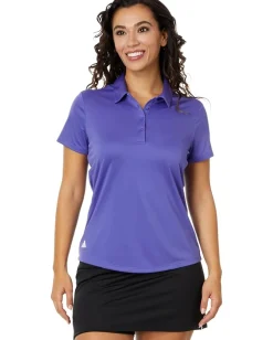 adidas Golf Performance Solid Short Sleeve Golf Polo Shirt Purple Outlet