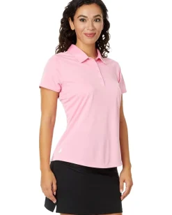 Activewear|Shirts & Tops|adidas Golf Performance Solid Short Sleeve Golf Polo Shirt Light Pink