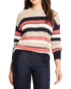 Women NIC+ZOE Petite Nep Knit Striped Sweater