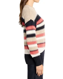Women NIC+ZOE Petite Nep Knit Striped Sweater