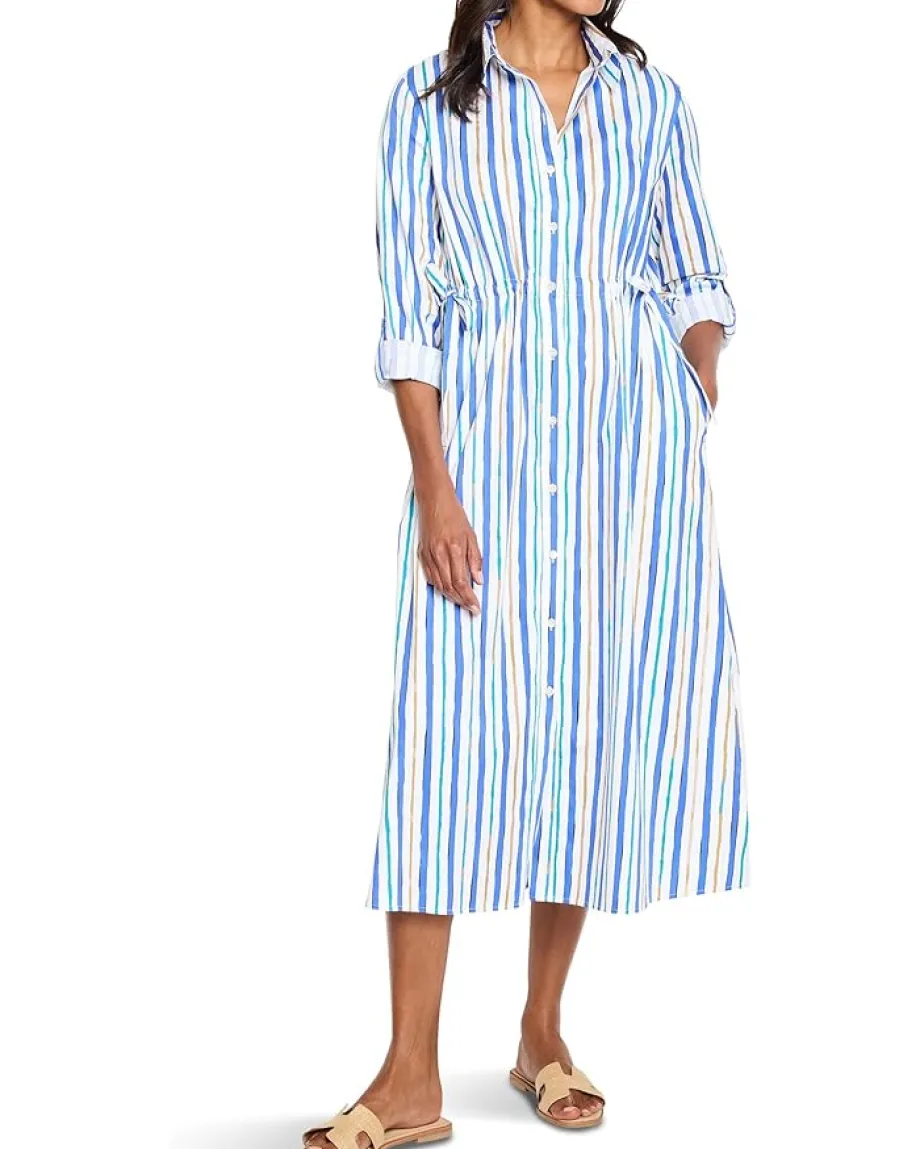 Dresses|Dresses|NIC+ZOE Petite Oasis Stripe Jamie Dress Blue Multi