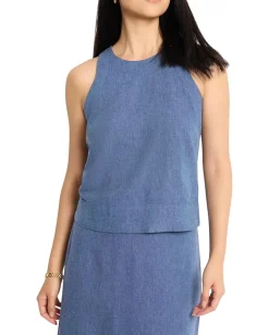 Women NIC+ZOE Petite Rumba Linen Pop On Tank