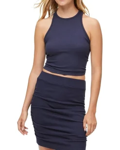 Michael Stars Shirts & Tops|Shirts & Tops<Pina Ultra Rib Racer Front Crop Tank Top Admiral
