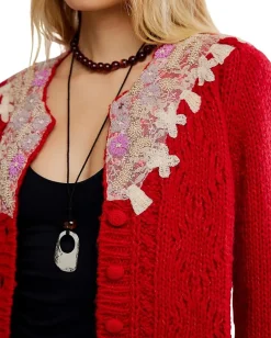 Free People Sweaters<Pixie Cardi Red