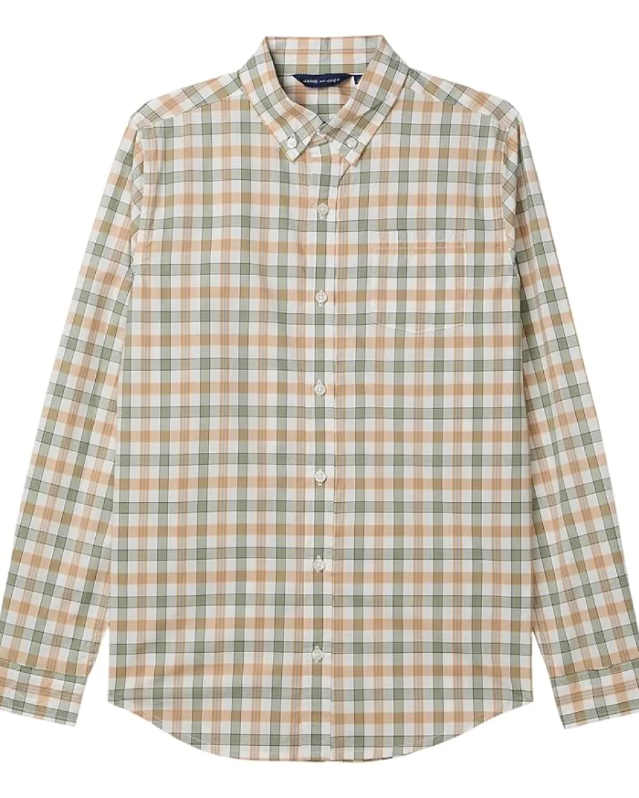 Kids/BOY Janie and Jack Plaid Poplin Button Down Top (Toddler/Little Kid/Big Kid)