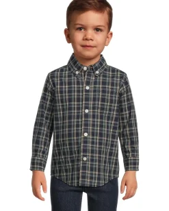 Janie and Jack Clothing<Plaid Poplin Button Down Shirt (Infant) Multicolor