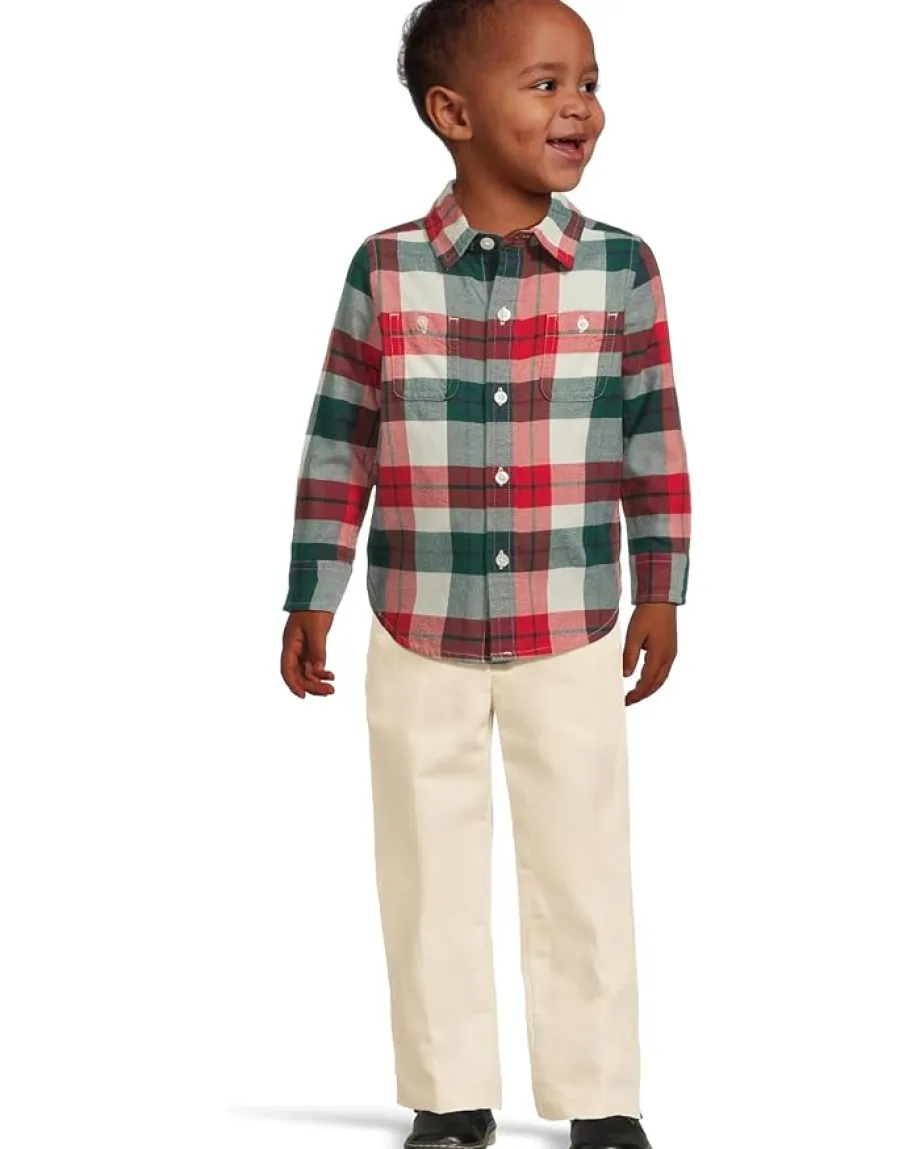 Janie and Jack Clothing<Plaid Twill Button Down Shirt (Infant) Multicolor