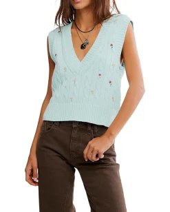 Women Free People Plumeria Floral Vest