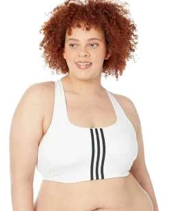 Activewear|adidas Plus Size Training Medium Support Better 3-Stripes Bra White