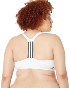 Activewear|adidas Plus Size Training Medium Support Better 3-Stripes Bra White