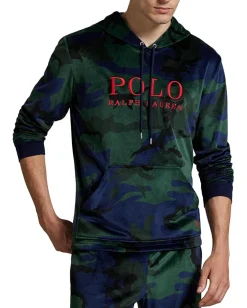 Polo Ralph Lauren Activewear<Plush Velour Long Sleeve Hoodie Camo
