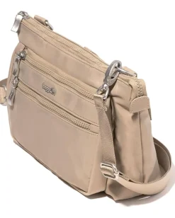 Baggallini Pocket Belt Bag Waist Pack And Crossbody Taupe Twill Best