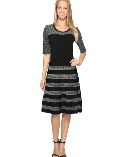 Calvin Klein Dresses|Dresses<Pointelle Fit and Flare Dress Black/White