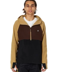 Volcom Snow Activewear<Polar Fleece Hooded 1/2 Zip Dark Khaki