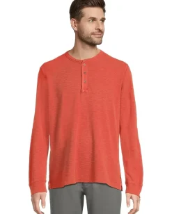 Tommy Bahama Port Oasis Henley Long Sleeve Cinnamon Stick Clearance