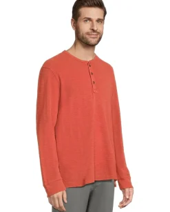 Tommy Bahama Port Oasis Henley Long Sleeve Cinnamon Stick Clearance