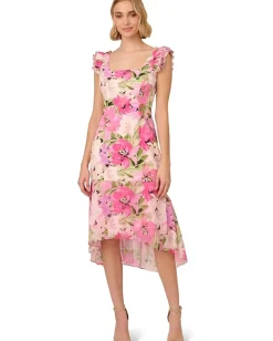 Adrianna Papell Dresses|Dresses<Printed Midi Dress Pink Multi