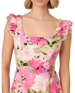 Adrianna Papell Dresses|Dresses<Printed Midi Dress Pink Multi