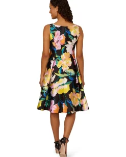 Women Adrianna Papell Printed Mikado Short Dress