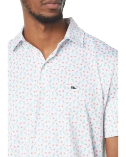 Vineyard Vines Printed Sankaty Polo Bahama/White Cap Discount