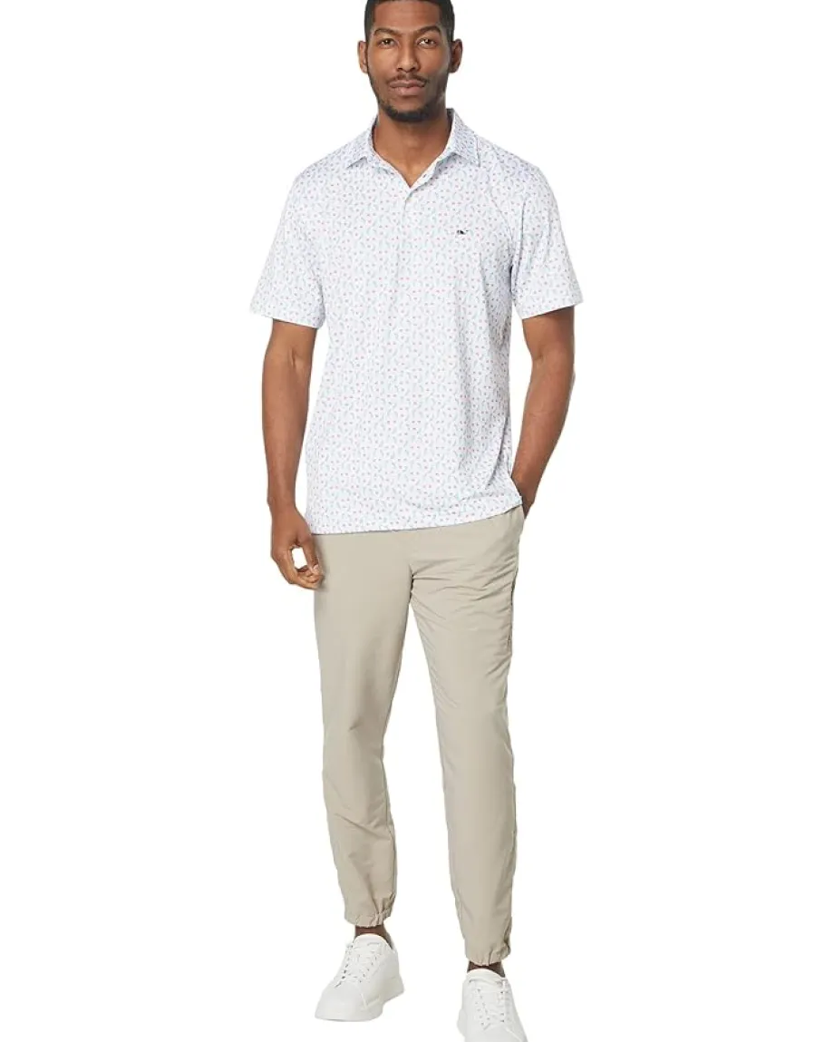 Vineyard Vines Printed Sankaty Polo Bahama/White Cap Discount