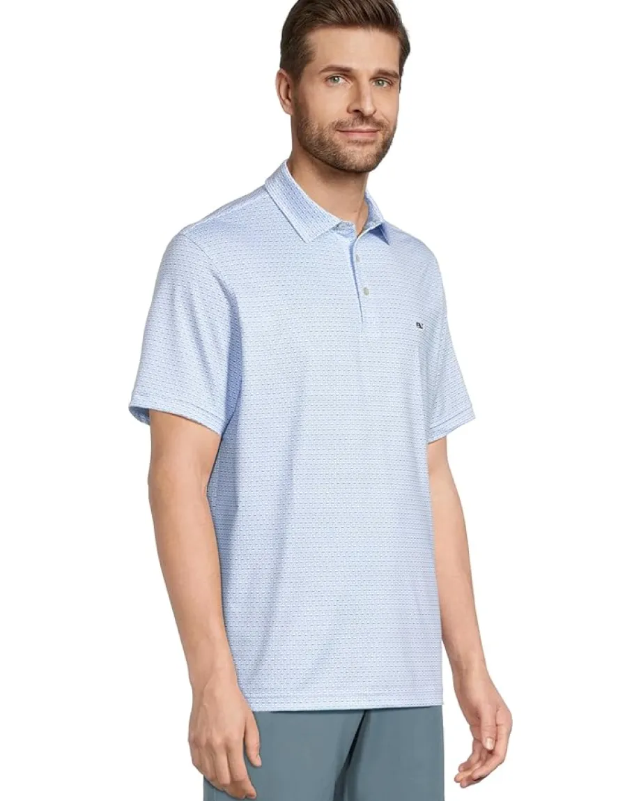 Vineyard Vines Printed Sankaty Polo Whale Dot - White Outlet