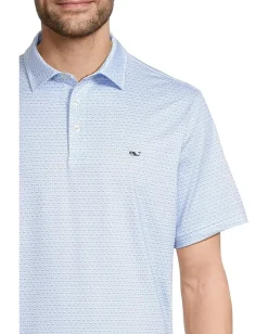 Vineyard Vines Printed Sankaty Polo Whale Dot - White Outlet