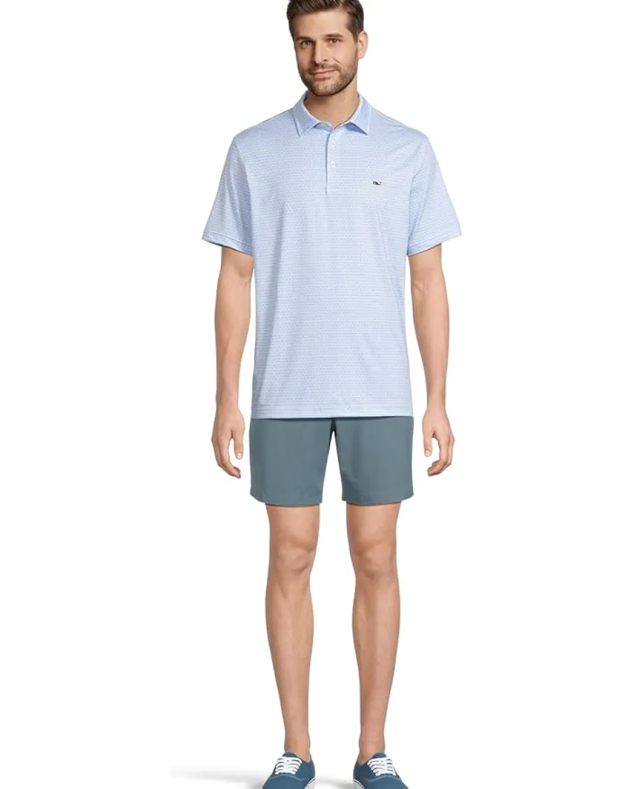 Vineyard Vines Printed Sankaty Polo Whale Dot - White Outlet