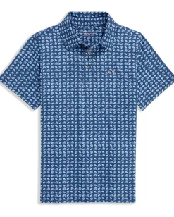 Vineyard Vines Kids Clothing<Printed Sankaty Polo (Toddler/Little Kid/Big Kid) Footballs Moonshine