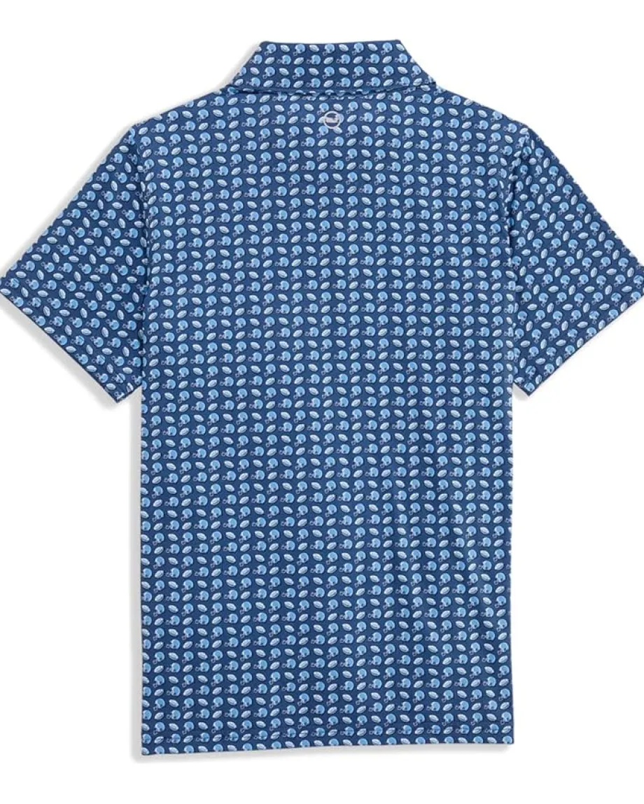 Vineyard Vines Kids Clothing<Printed Sankaty Polo (Toddler/Little Kid/Big Kid) Footballs Moonshine