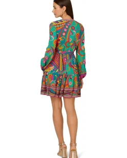 Adrianna Papell Dresses|Dresses<Printed Short Dress Teal Multi