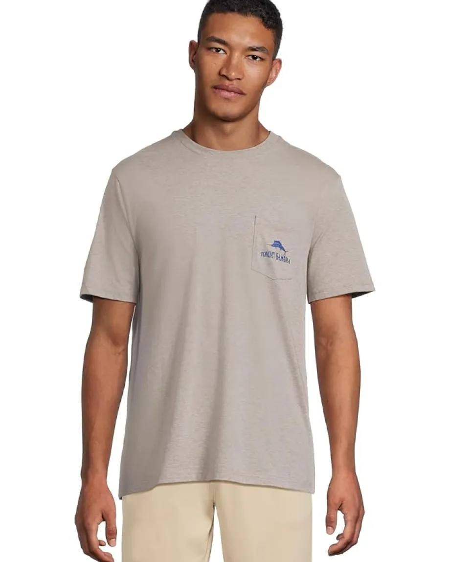 Tommy Bahama Pug Crawl Pocket Tee Grey Heather Sale