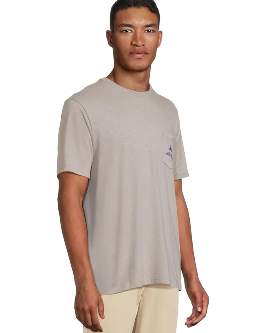 Tommy Bahama Pug Crawl Pocket Tee Grey Heather Sale