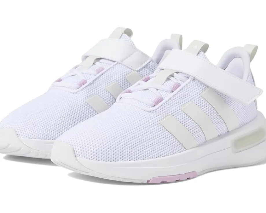 adidas Kids Racer TR23 EL (Little Kid/Big Kid) Footwear White/Off-White/Bliss Lilac Outlet