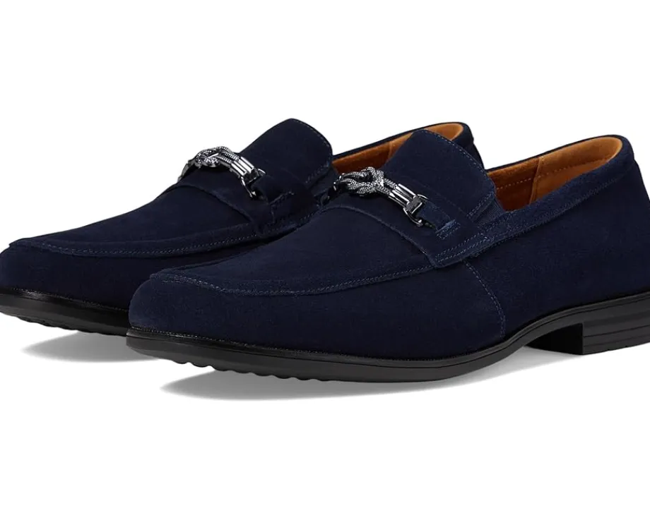 Stacy Adams Loafers|Loafers<Ravelle Moc Toe Bit Slip-On Navy Suede