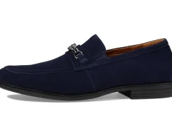 Stacy Adams Loafers|Loafers<Ravelle Moc Toe Bit Slip-On Navy Suede