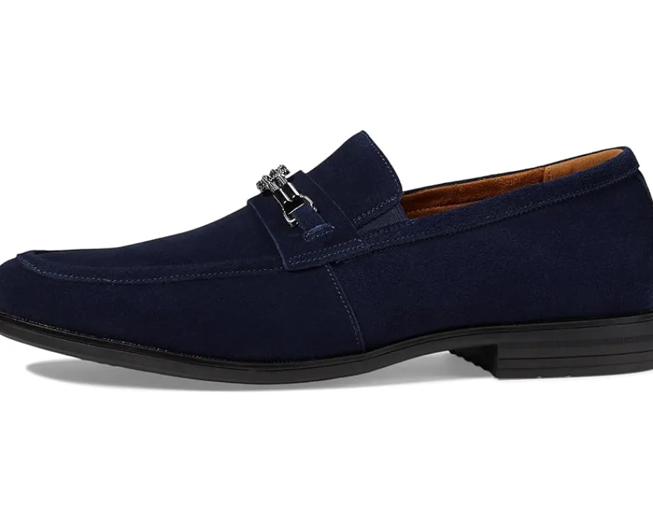 Stacy Adams Loafers|Loafers<Ravelle Moc Toe Bit Slip-On Navy Suede