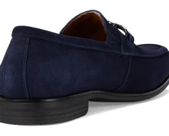 Stacy Adams Loafers|Loafers<Ravelle Moc Toe Bit Slip-On Navy Suede
