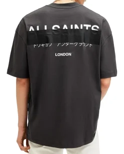 AllSaints Redact Short Sleeve Crew Washed Black Online
