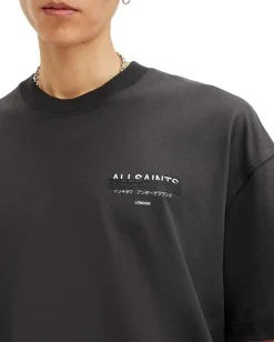 AllSaints Redact Short Sleeve Crew Washed Black Online