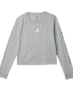 adidas Kids Clothing<Regular Fit Heather Tee (Big Kid) Medium Grey Heather