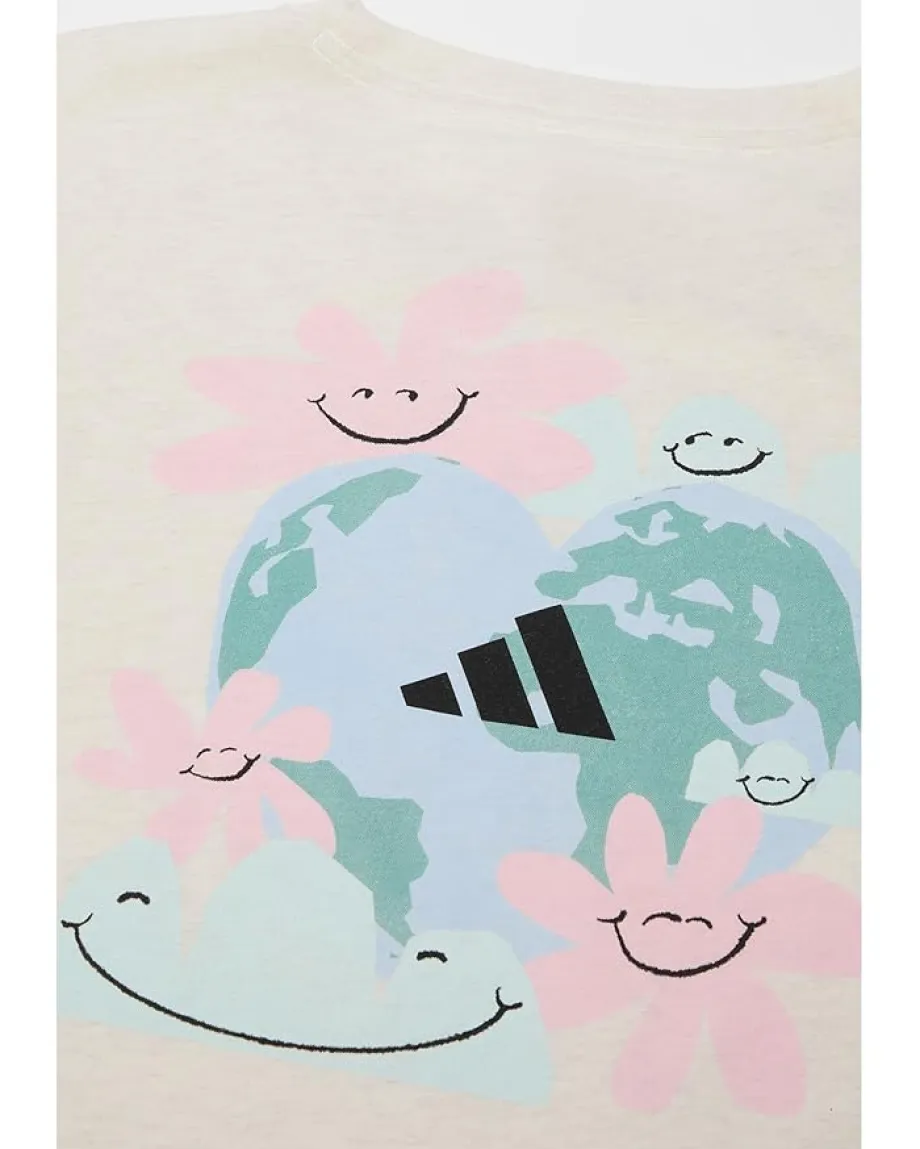 adidas Kids Clothing<Regular Fit Heather Tee (Big Kid) Oatmeal Heather