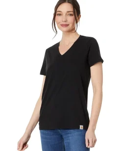 Carhartt Relaxed Fit Lightweight Short Sleeve V-Neck T-Shirt Black Discount