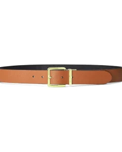 Women Lauren Ralph Lauren Reversible Crosshatch Leather Belt