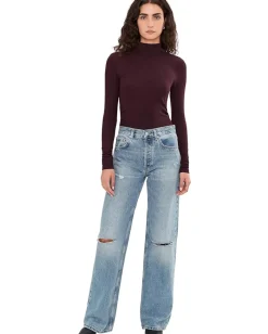 AllSaints Shirts & Tops|Shirts & Tops<Rina Long Sleeve Roll Neck Oxblood Red